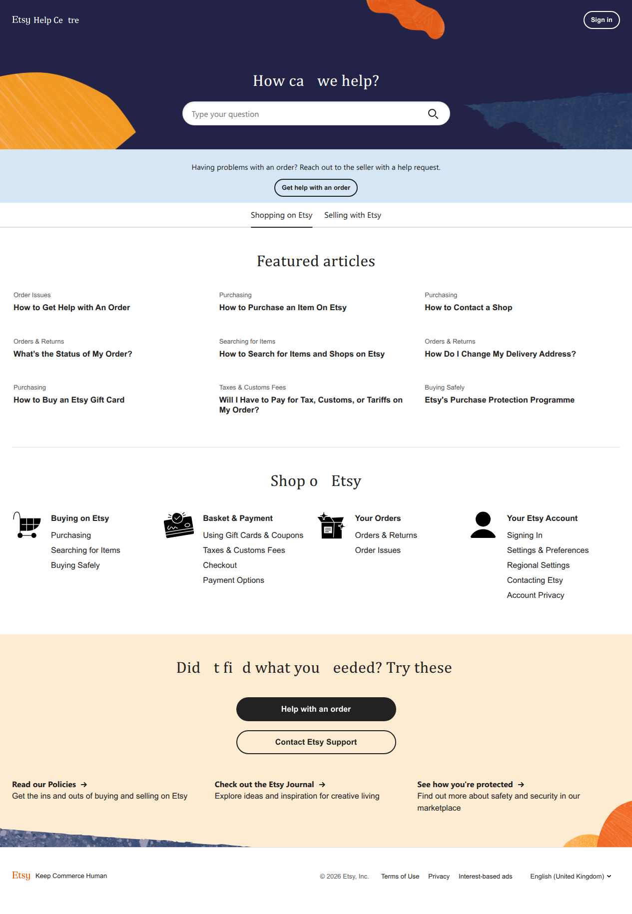 Help page fails to load
